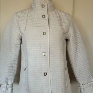White jacket outdoor indoor. Rain friendly